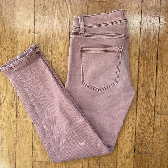 Free People Mid Rise Ankle Jeans - Pink/Peach - Picture 4 of 5